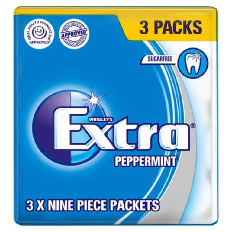 Extra 3pk Peppermint Sugar Free (3 x 9pcs)