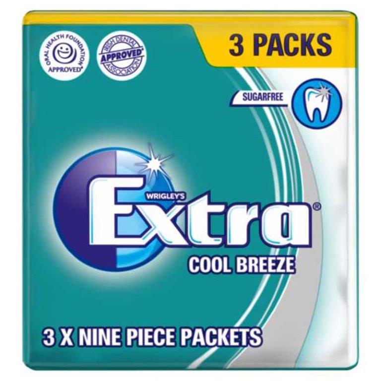 Extra 3pk Cool Breeze Sugar Free (3 x 9pcs)