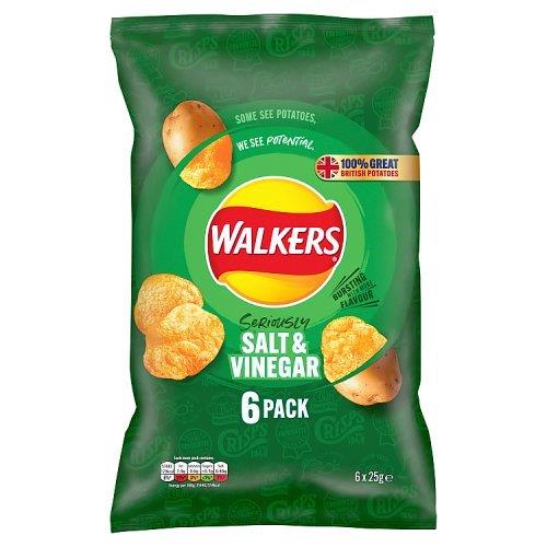 DUNIYA | Walkers Crisps 6pk Salt & Vinegar (6 x 25g) 150g Thumbnail