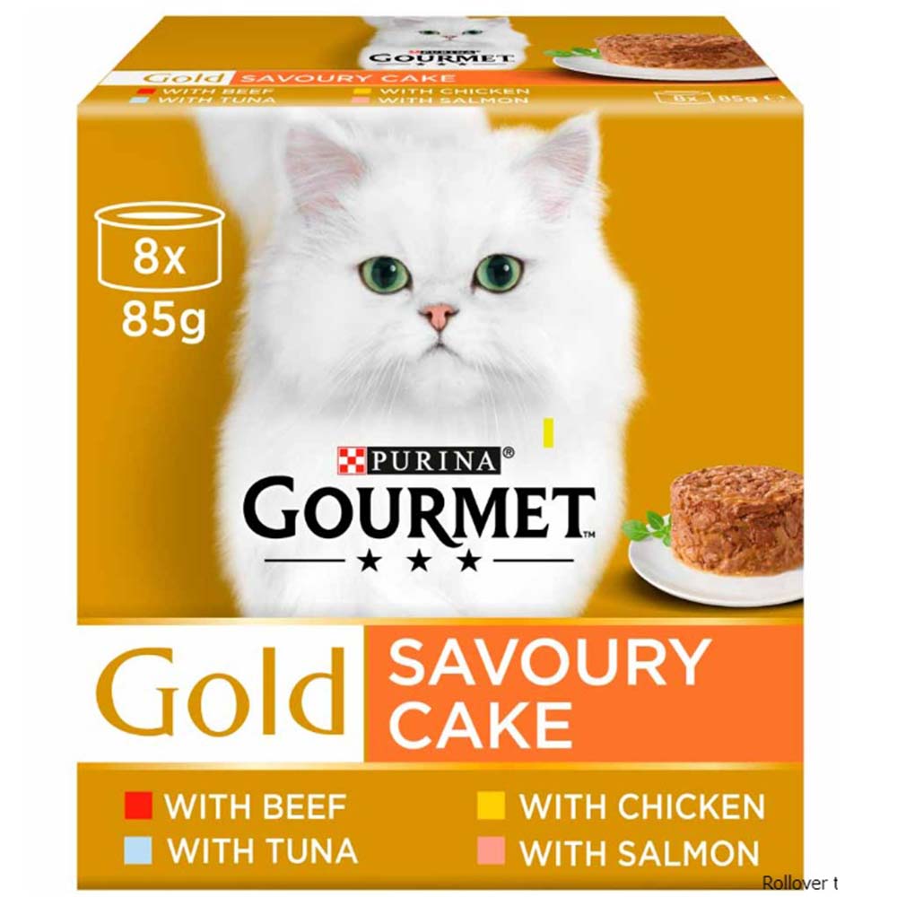 Gourmet Gold Savoury Cake Meat & Fish (8 x 85g)