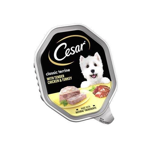 Cesar Classic Terrine Dog Food Tray Chicken & Turkey In Loaf 150g