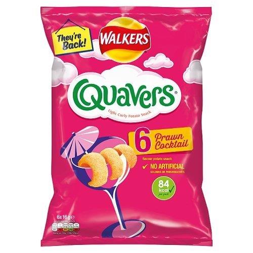 Walkers Quavers Snacks Prawn Cocktail 6pk (6 x 16g) 96g