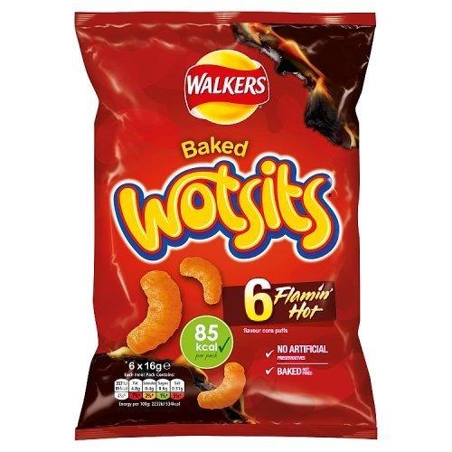 DUNIYA | Walkers Wotsits Snacks Flamin Hot 6pk (6 x 16g) 96g Thumbnail