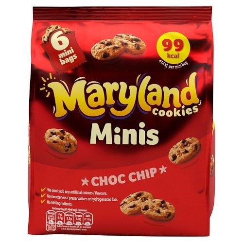 Maryland Minis Choco Chip Cookies Mini Bags 6pk (6 x 19.8g) (HS)