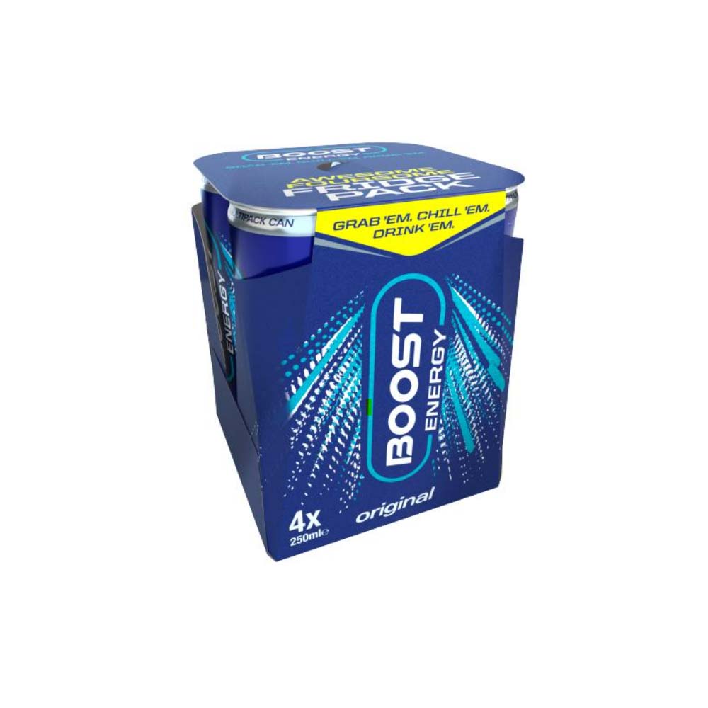 Boost Energy Regular Can 4pk 4 x 250ml