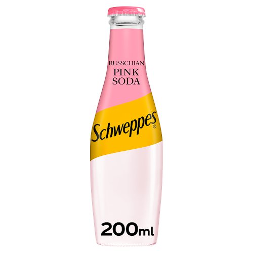 Schweppes Russchian Pink Soda Water Glass 200ml