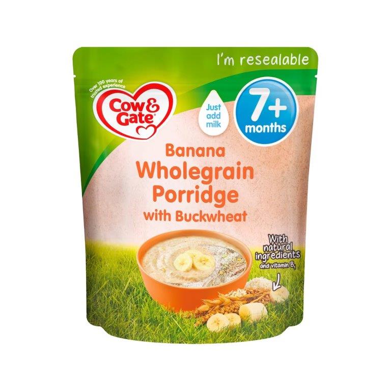 Cow & Gate Banana Wholegrain Porridge Baby Cereal 7M 200g