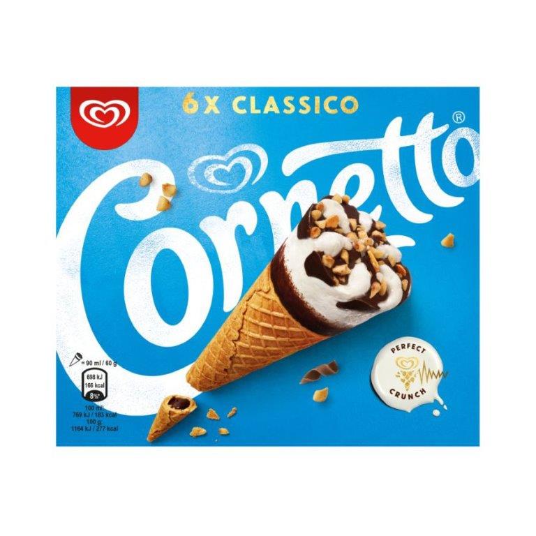 Cornetto Classico Ice Cream Cones 6pk