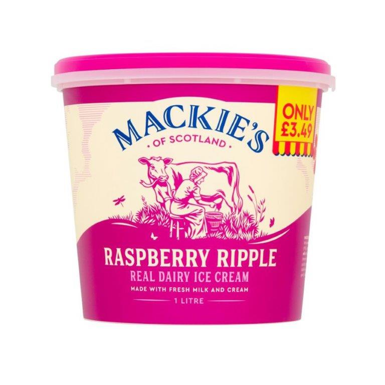 Mackies of Scotland Raspberry Ripple 1Ltr PM £3.49