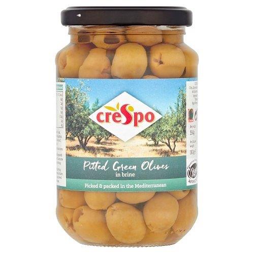 Crespo Pitted Green Olives In Brine 354g