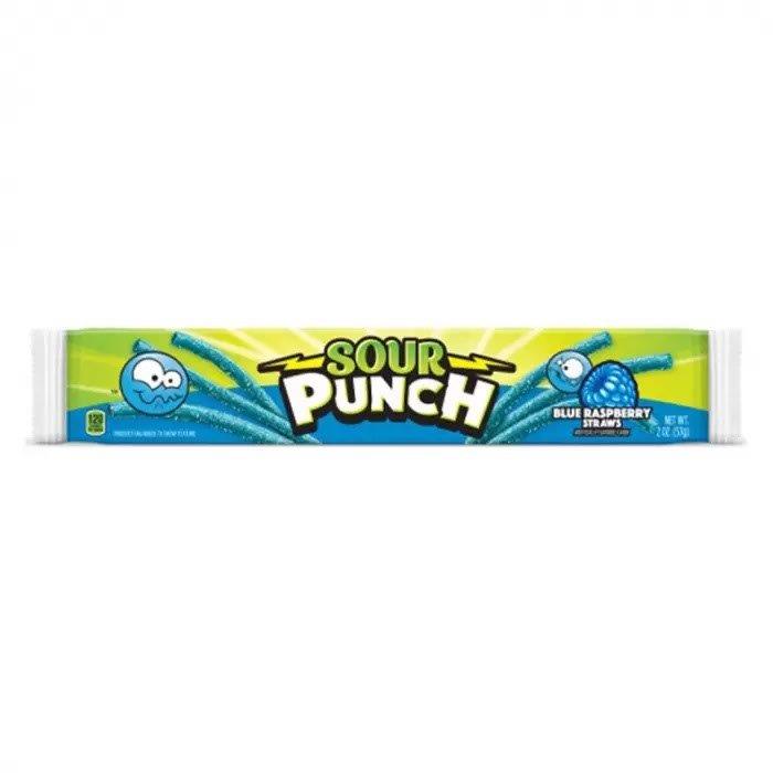 Sour Punch Blue Raspberry Straws 57g