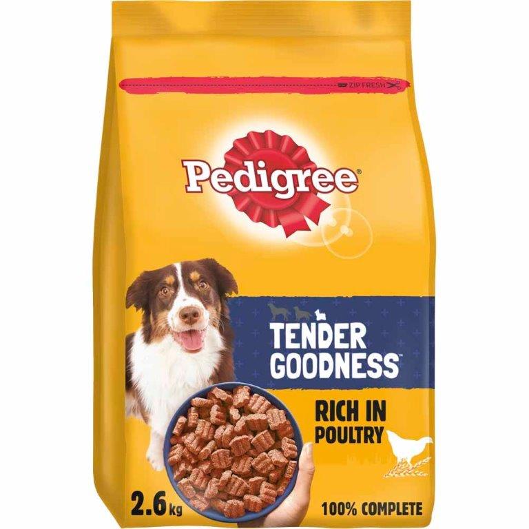 Pedigree Tender Goodness Dry Adult Dog Poultry 2.6kg