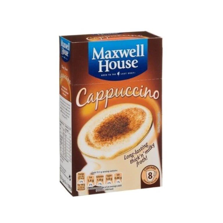 Maxwell House Cappuccino Instant Coffee Sachets (8 x 13.5g) 108g
