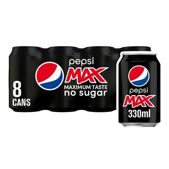 Pepsi Max No Sugar 8pk (8 x 330ml)