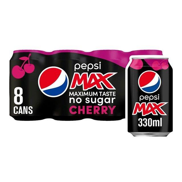 Pepsi Max Cherry No Sugar 8pk (8 x 330ml)