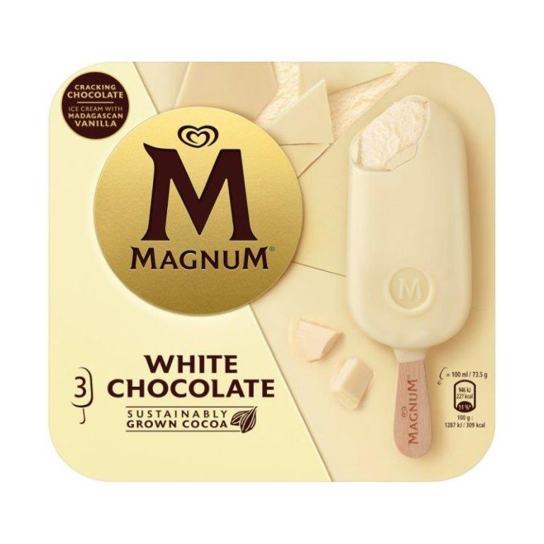 Magnum White Ice Cream Sticks 3pk