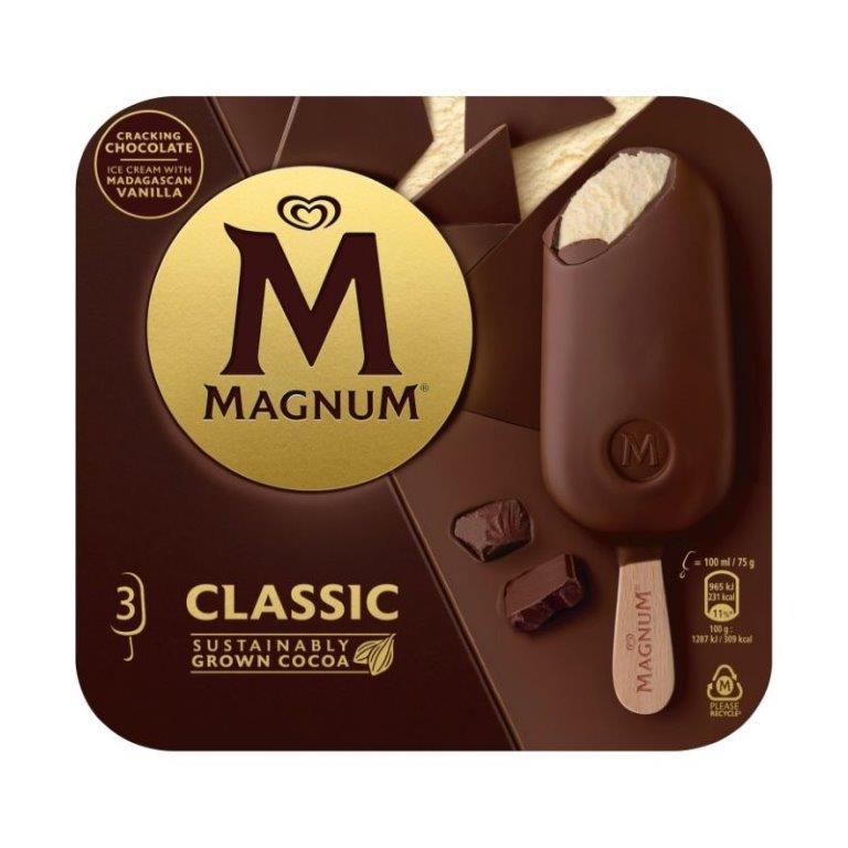 Magnum Classic Ice Cream Sticks 3pk