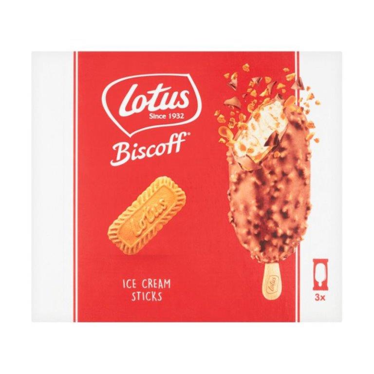 Lotus Biscoff Ice Cream Sticks 3pk 270ml