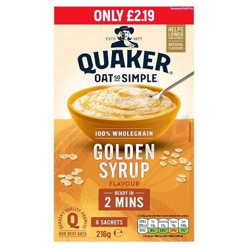 Quaker Oats So Simple Golden Syrup 6 Sachets PM £2.19 36g
