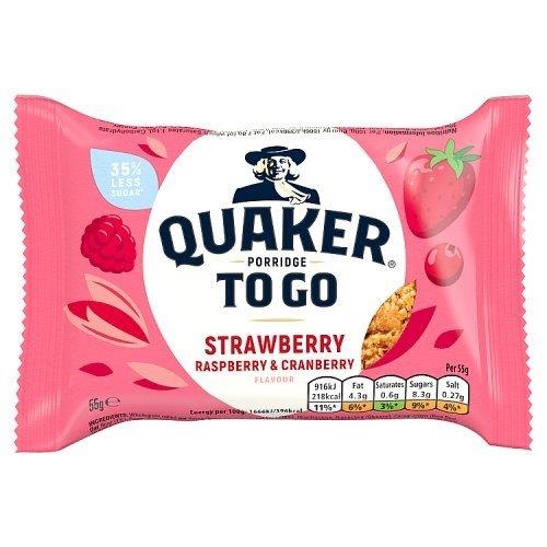 Quaker Porridge To Go Strawberry/Raspberry/Cranberry Single 55g