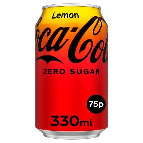 Coke Lemon Zero Sugar PM 75p NEW 330ml