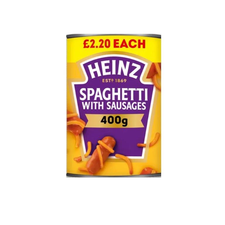 Heinz Spaghetti & Susges PM £2.20 400g