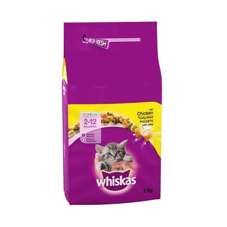 Whiskas 2-12 Months Kitten Complete Dry & Chicken 2kg