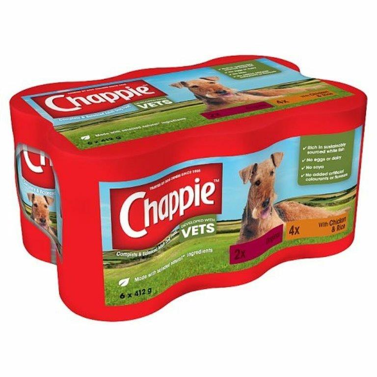 Chappie Dog Food Tins Favourites 6pk (6 x 412g)