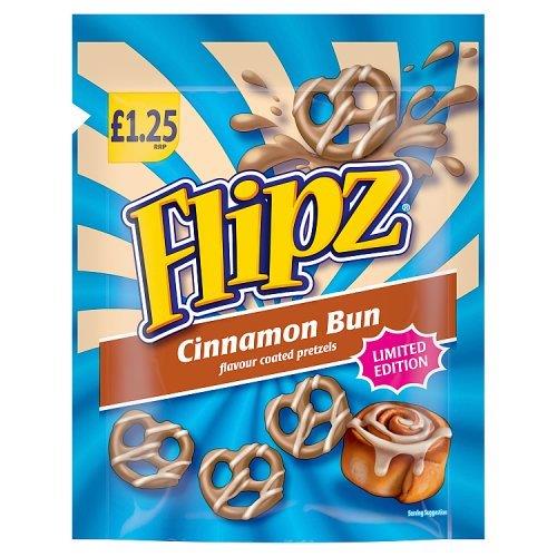 Flipz Pretzels Pouch Cinnamon Bun PM £1.25 80g Ltd NEW