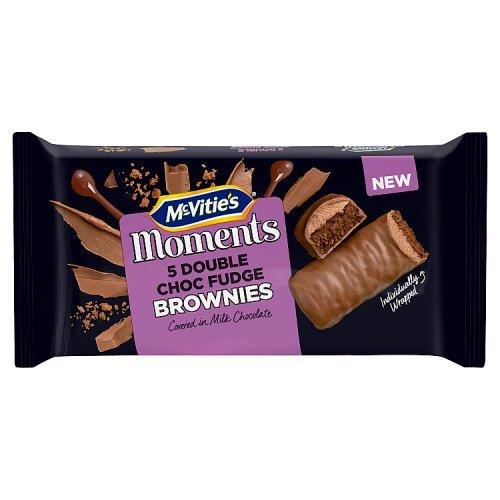 McVities Moments Double Choc Fudge Brownies 5pk 147.5g NEW