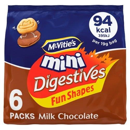 McVities Mini Chocolate Digestive Minis (6 x 19g) 114g