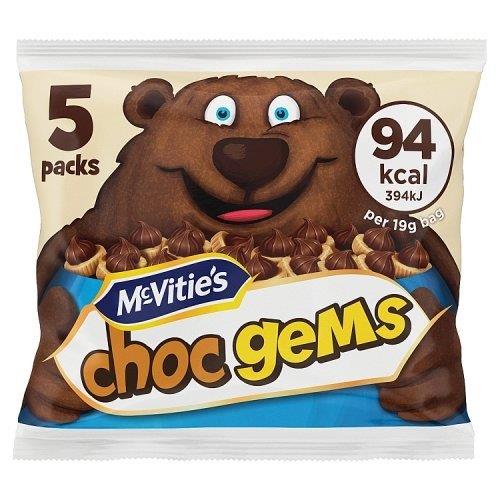 McVities Chocolate Iced Gems 5pk (5 x 19g) 95g