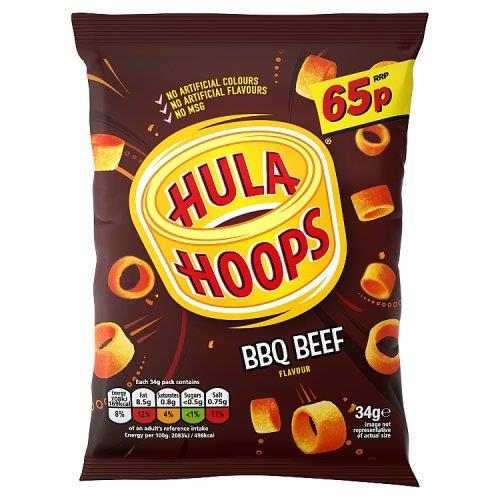 Hula Hoops BBQ Beef PM 65p 34g