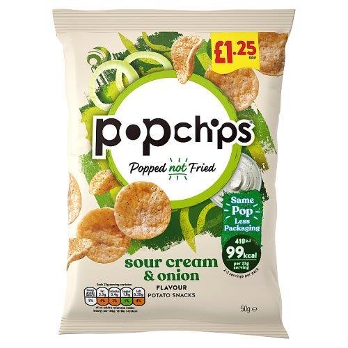 Popchips Sour Cream & Onion PM £1.25 50g
