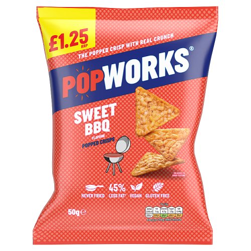 Popworks Sweet BBQ PM £1.25 50g NEW