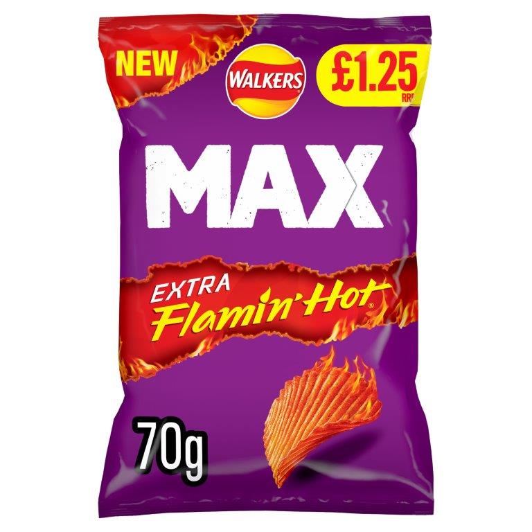 Walkers Max Extra Flamin Hot 70g PMP NEW