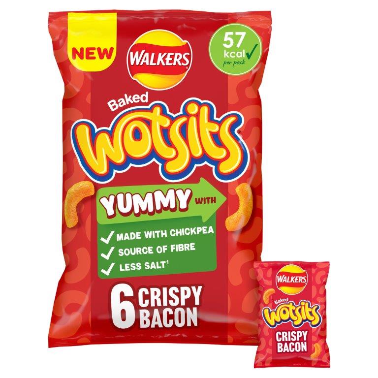 Walkers Wotsits Crispy Bacon 6pk (6 x 12g) 72g NEW