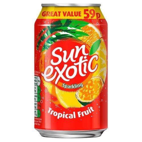 Sun Exotic Juice Sparkling Tropical Fruit Can PM 59p 330ml
