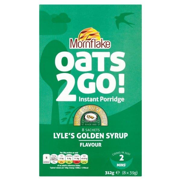 Mornflake Oats 2Go Lyles Golden Syrup 8s 288g