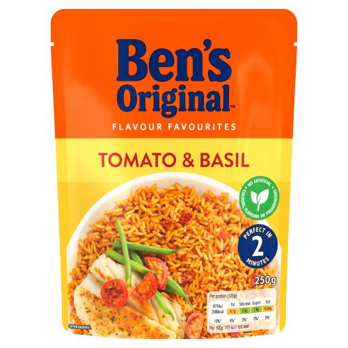 Bens Original Tomato And Basil Rice Ready To Heat 250g