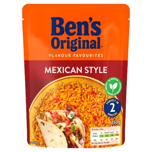 Bens Original Mexican Style Rice Ready To Heat 250g