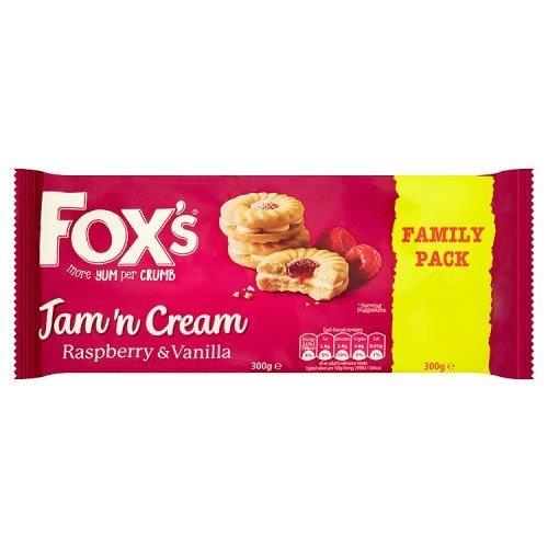 Foxs Jam'n Cream Raspberry & Vanilla Family Pack 300g