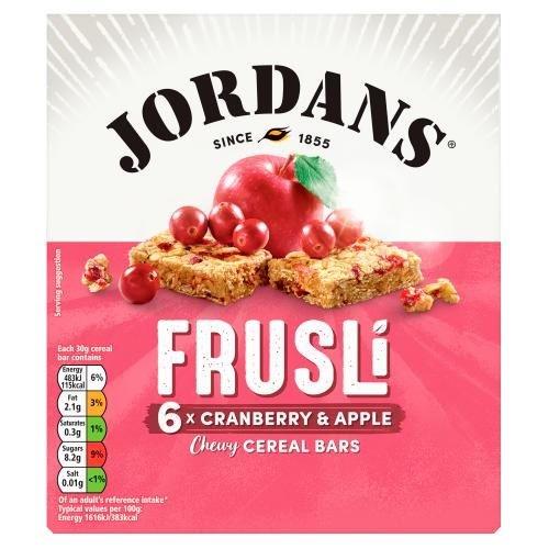 Jordans Frusli Apple & Cranberry Cereal Bar (6 x 30g) 180g NEW
