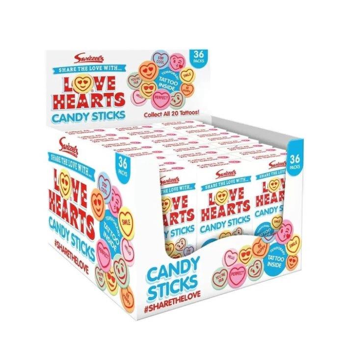 Swizzles Love Hearts Candy Sticks Std 18g