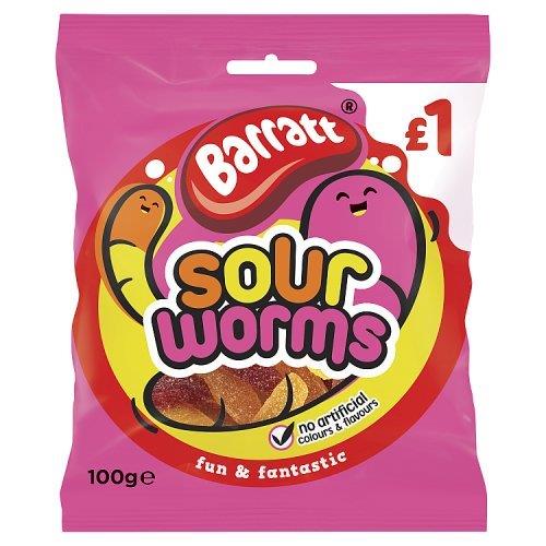 Barratt Fun & Fantastic Sour Worms PM £1 100g