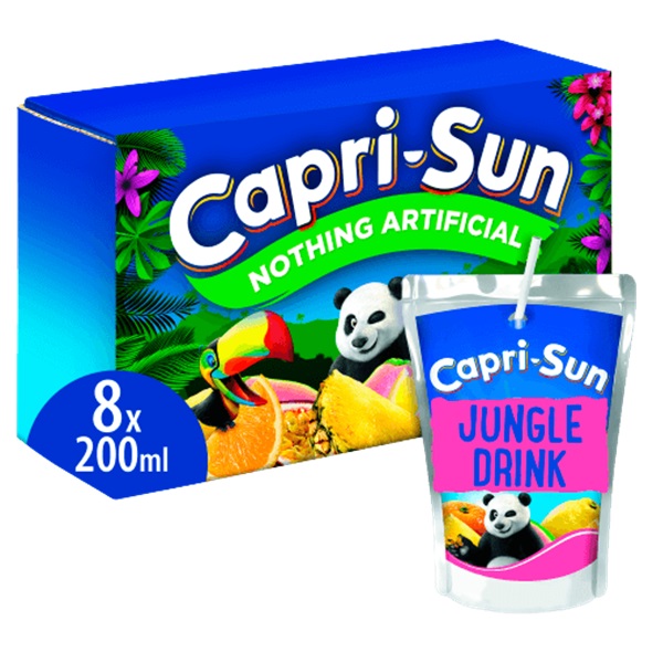 Capri-Sun Jungle Paper Straw 8pk Pouch (8 x 200ml) NEW