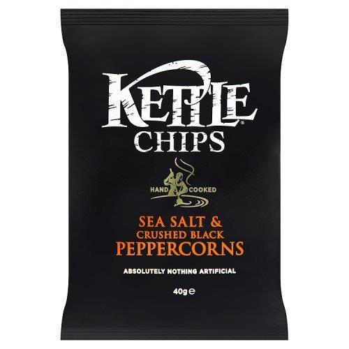 Kettle Chips Sea Salt & Crushed Black Peppercorns 40g
