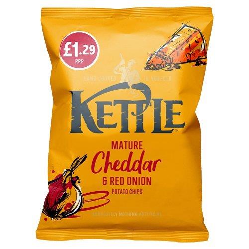 Kettle Chips Mature Cheddar & Red Onion PM £1.29 80g