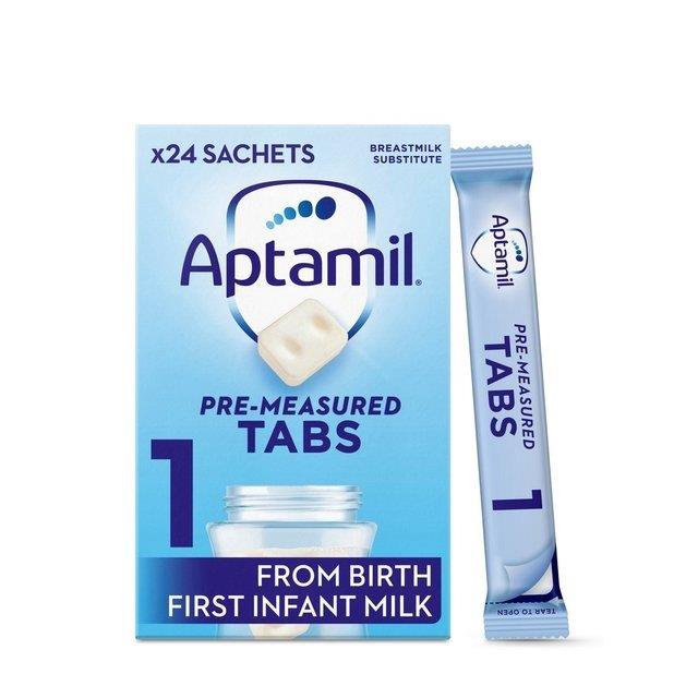 Aptamil Pre Measured Tabs 1 From Birth First Infant Milk 24 Sachets 552g