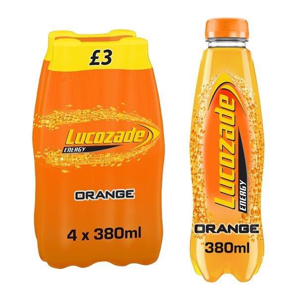 Lucozade Energy Orange 4pk ( 4 x 380ml) PM £3 (HS)